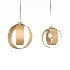 LUMICOM - NUCLEO BINARIO Suspension, 2XE27, max 42W, métal, anodic gold, D.25cm