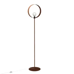 LUMICOM - NUCLEO MONO Lampadaire, 1X E27, max 42W, métal, corten/feuille de cuivre, D.40cm H.170cm