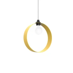 LUMICOM - NUCLEO MONO Sospensione, 1X E27, max 42W, metallo, giallo, D.40cm