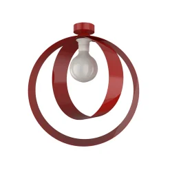 LUMICOM - NUCLEO Plafonnier, 1X E27, max 42W, métal, rouge brillant, D.40cm H.170cm