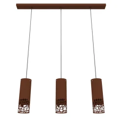 LUMICOM - ORGANIC Suspension, 3X E27, max 42W, métal, corten, H30cm