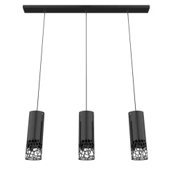 LUMICOM - ORGANIC Suspension, 3X E27, max 42W, métal, noir brillant, H30cm