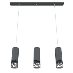 LUMICOM - ORGANIC Suspension, 3X E27, max 42W, métal, gris anthracite, H30cm
