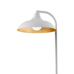 LUMICOM - PARIGINA Lampadaire, 1X E27, max 42W, métal, blanc mat/feuille d'or, D.30cm x H.165cm