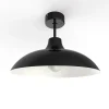 LUMICOM - PARIGINA Plafonnier, 1X E27, max 42W, métal, noir brillant/blanc, D.30cm