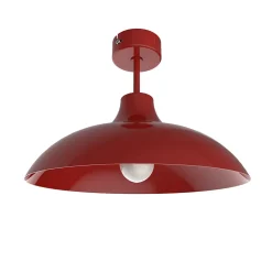 LUMICOM - PARIGINA Plafonnier, 1X E27, max 42W, métal, rouge brillant, D.30cm