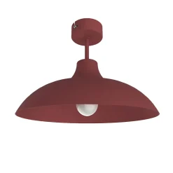 LUMICOM - PARIGINA Plafonnier, 1X E27, max 42W, métal, rouge cowhide, D.30cm