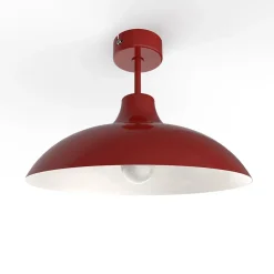 LUMICOM - PARIGINA Plafonnier, 1X E27, max 42W, métal, rouge brillant/blanc, D.30cm