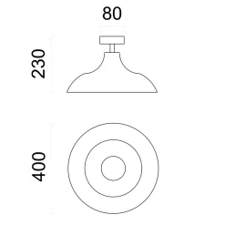LUMICOM - PARIGINA Plafonnier, 1X E27, max 42W, métal, rouge brillant, D.40cm