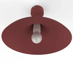 LUMICOM - PARIGINA Plafonnier, 1X E27, max 42W, métal, rouge cowhide, D.40cm