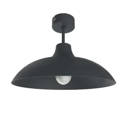 LUMICOM - PARIGINA Plafonnier, 1X E27, max 42W, métal, gris anthracite, D.40cm
