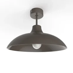 LUMICOM - PARIGINA Plafonnier, 1X E27, max 42W, métal, gris , D.40cm