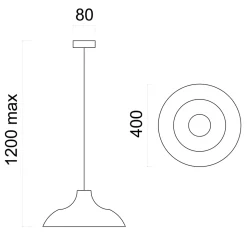 LUMICOM - PARIGINA Suspension, 1X E27, max 42W, métal, noir mat/feuille cuivre, D.40cm