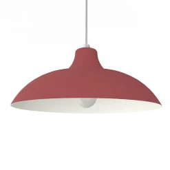 LUMICOM - PARIGINA Suspension, 1X E27, max 42W, métal, rouge cowhide/blanc, D.40cm