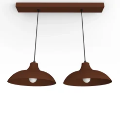 LUMICOM - PARIGINA TRACK Suspension, 2X E27, max 42W, métal, marron corten, D.30cm L.70cm