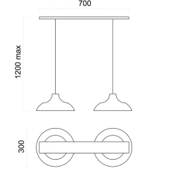 LUMICOM - PARIGINA TRACK Suspension, 2X E27, max 42W, métal, blanc mat, D.30cm L.70cm