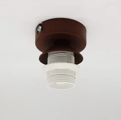 LUMICOM - PIUMA Plafonnier, 1X E27, max 42W, métal, marron corten/feuille argent, D.40cm