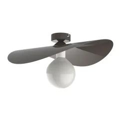 LUMICOM - PIUMA Plafonnier, 1X E27, max 42W, métal, gris , D.40cm