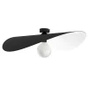 LUMICOM - PIUMA Plafonnier, 1X E27, max 42W, métal, noir mat/blanc, D.60cm