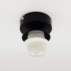 LUMICOM - PIUMA Plafonnier, 1X E27, max 42W, métal, noir mat/blanc, D.60cm