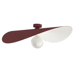 LUMICOM - PIUMA Plafonnier, 1X E27, max 42W, métal, rouge cowhide/blanc, D.60cm
