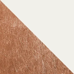 LUMICOM - PIUMA Plafonnier, 1X E27, max 42W, métal, blanc mat/feuille cuivre, D.60cm