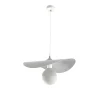 LUMICOM - PIUMA Suspension, 1X E27, max 42W, métal, blanc mat/feuille argent, D.40cm