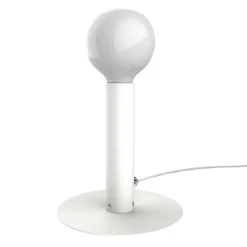 LUMICOM - PURO Lampe de table, 1X E27, max 42W, métal, blanc, D.4cm H.20cm
