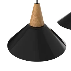 LUMICOM - Rail de suspension FUNNEL, 3X E27, max 42W, métal, Noir brillant / blanc, D.25cm L.100cm