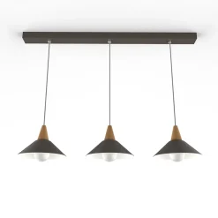 LUMICOM - Rail de suspension FUNNEL, 3X E27, max 42W, métal, brillant / blanc, D.25cm L.100cm