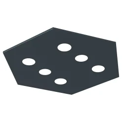 LUMICOM - RIVER HEX Plafonnier, 6x GX53, max 8W, métal, gris anthracite, 80x70cm