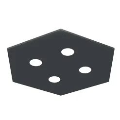 LUMICOM - RIVER HEX Plafonnier, 4x GX53, max 8W, métal, gris anthracite, 65x55cm