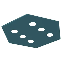 LUMICOM - RIVER HEX Plafonnier, 6x GX53, max 8W, métal, bleu méditerranéen, 80x70cm