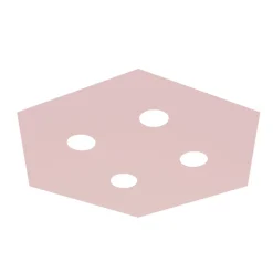 LUMICOM - RIVER HEX Plafonnier, 4x GX53, max 8W, métal, rose, 65x55cm