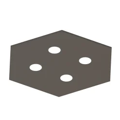 LUMICOM - RIVER HEX Plafonnier, 4x GX53, max 8W, métal, gris , 65x55cm