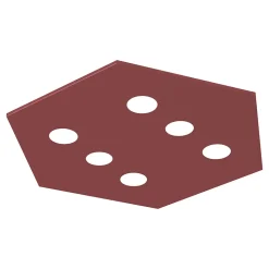 LUMICOM - RIVER HEX Plafonnier, 6x GX53, max 8W, métal, rouge cowhide, 80x70cm