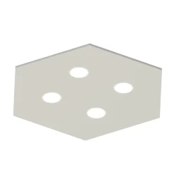 LUMICOM - RIVER HEX Plafonnier, 4x GX53, max 8W, métal, blanc brillant, 65x55cm