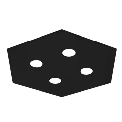 LUMICOM - RIVER HEX Plafonnier, 4x GX53, max 8W, métal, noir mat, 65x55cm