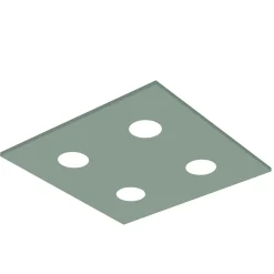 LUMICOM - RIVER SQUARE Plafonnier, 4x GX53, max 8W, métal, vert iceberg, 40x40cm