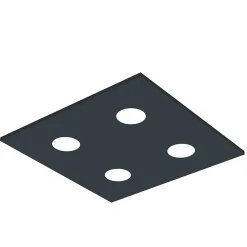 LUMICOM - RIVER SQUARE Plafonnier, 4x GX53, max 8W, métal, gris antracitre, 40x40cm