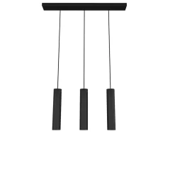 LUMICOM - ROND Suspension, 3X GU10, max 33W, métal, noir brillant, L70cm x H30cm