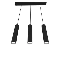 LUMICOM - ROND Suspension, 3X GU10, max 33W, métal, noir mat, L70cm x H30cm