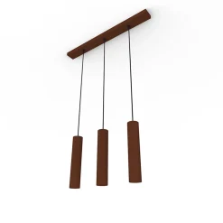 LUMICOM - ROND Suspension, 3X GU10, max 33W, métal, marron corten, L70cm x H30cm