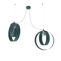 LUMICOM - SHELL Suspension, 2X E27, max 42W, métal, bleu méditerranéen, D.40