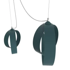 LUMICOM - SHELL Suspension, 2X E27, max 42W, métal, bleu méditerranéen, D.40