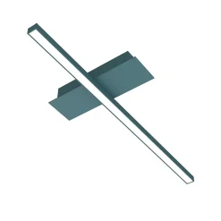 LUMICOM - SPLINT 1X Plafonnier, STRIP LED, 17W/m, 3000K, métal, bleu méditerranéen, L50cm