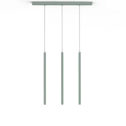 LUMICOM - STELO TRACK 3X Suspension, LED INTEGREE, 12.6W, 4000K, métal, vert iceberg, H.60cm