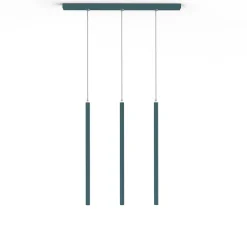 LUMICOM - STELO TRACK 3X Suspension, LED INTEGREE, 12.6W, 4000K, métal, bleu méditerranéen, H.60cm
