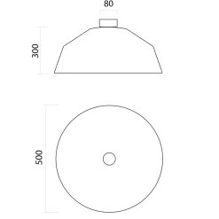 LUMICOM - TOKYO Plafonnier, 1xE27, max 42W, métal, blanc mat/feuille cuivre, D.50cm