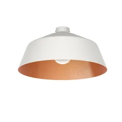 LUMICOM - TOKYO Plafonnier, 1xE27, max 42W, métal, blanc mat/feuille cuivre, D.50cm